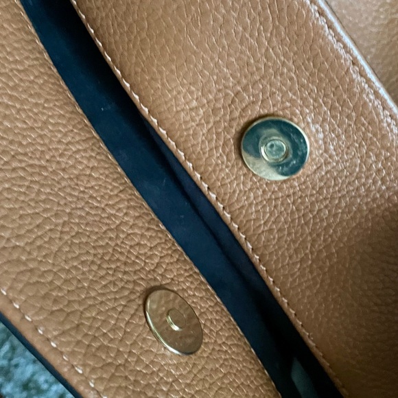 Rebecca Minkoff Caramel Brown Pebbled Leather Tote Bag Purse Black Lining - Picture 9 of 16